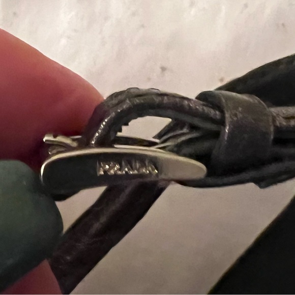 Prada Studded Ankle Strap Heels, Black, Size 39-1/2 (9-1/2 US,) GUC - Picture 6 of 15